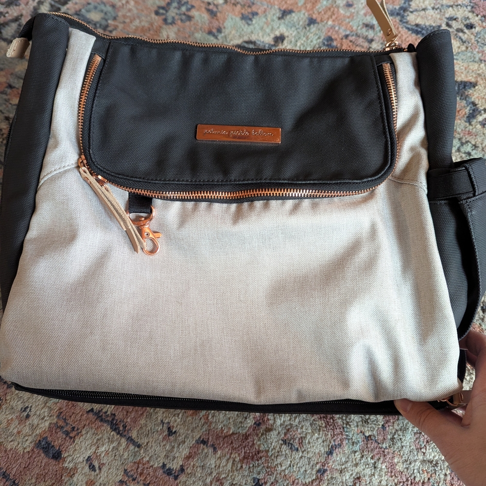 Petunia Pickle Bottom Black and Cream Baby Bag